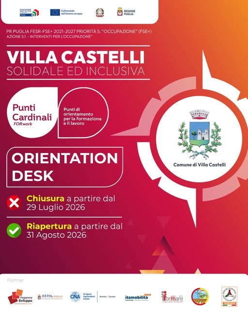 Chiusura estiva per l’Orientation Desk di  Punti Cardinali  a Villa Castelli