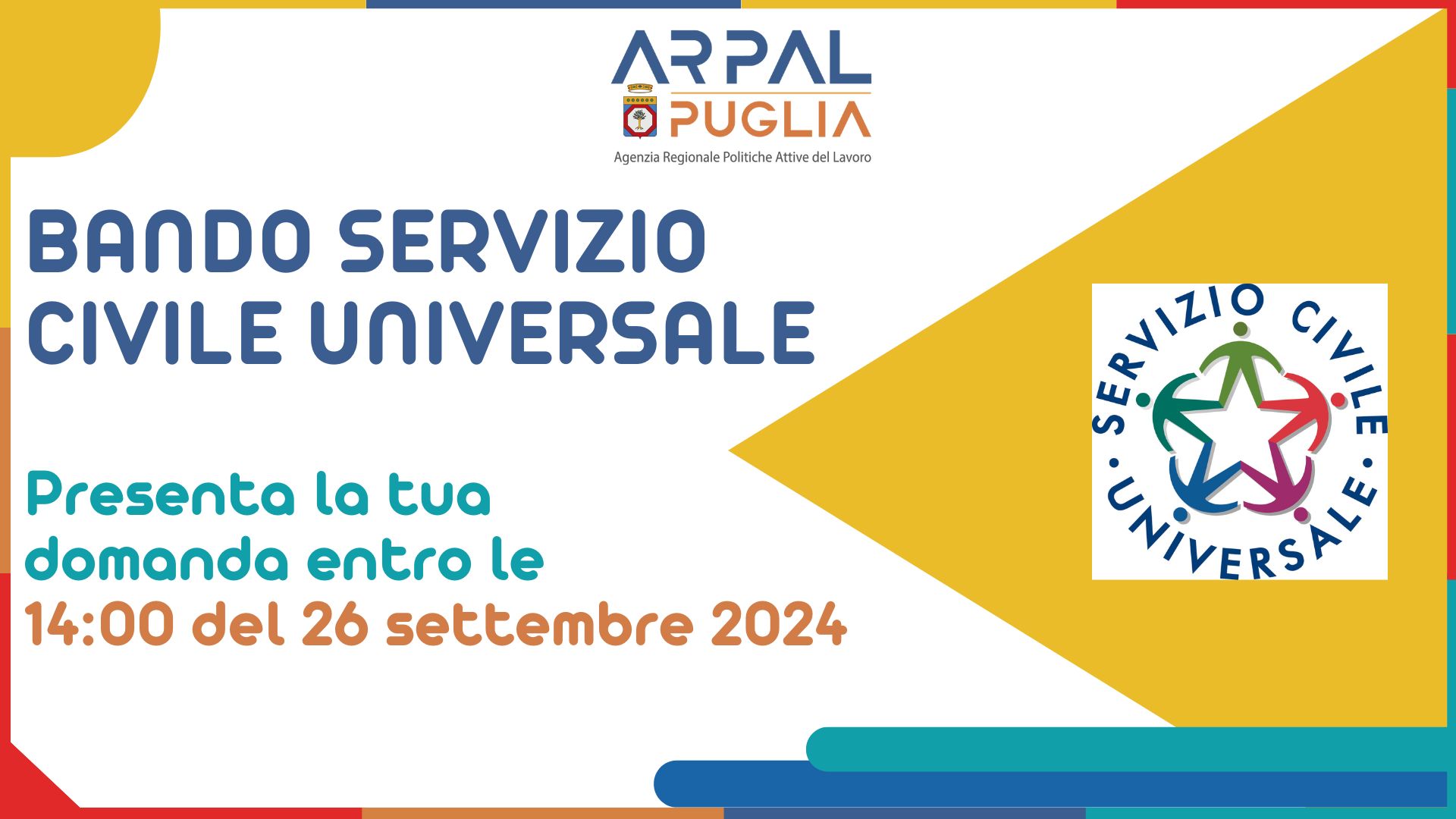 Servizio civile universale, candidature entro il 26 settembre