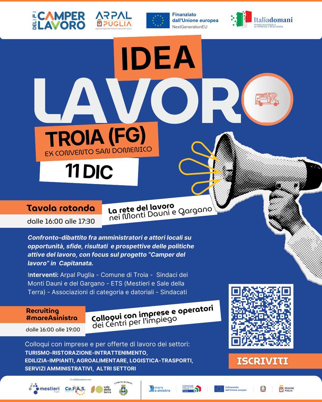 “IDEA LAVORO”, POLITICHE DEL LAVORO IN CAPITANATA E RECRUITING #MAREASINISTRA