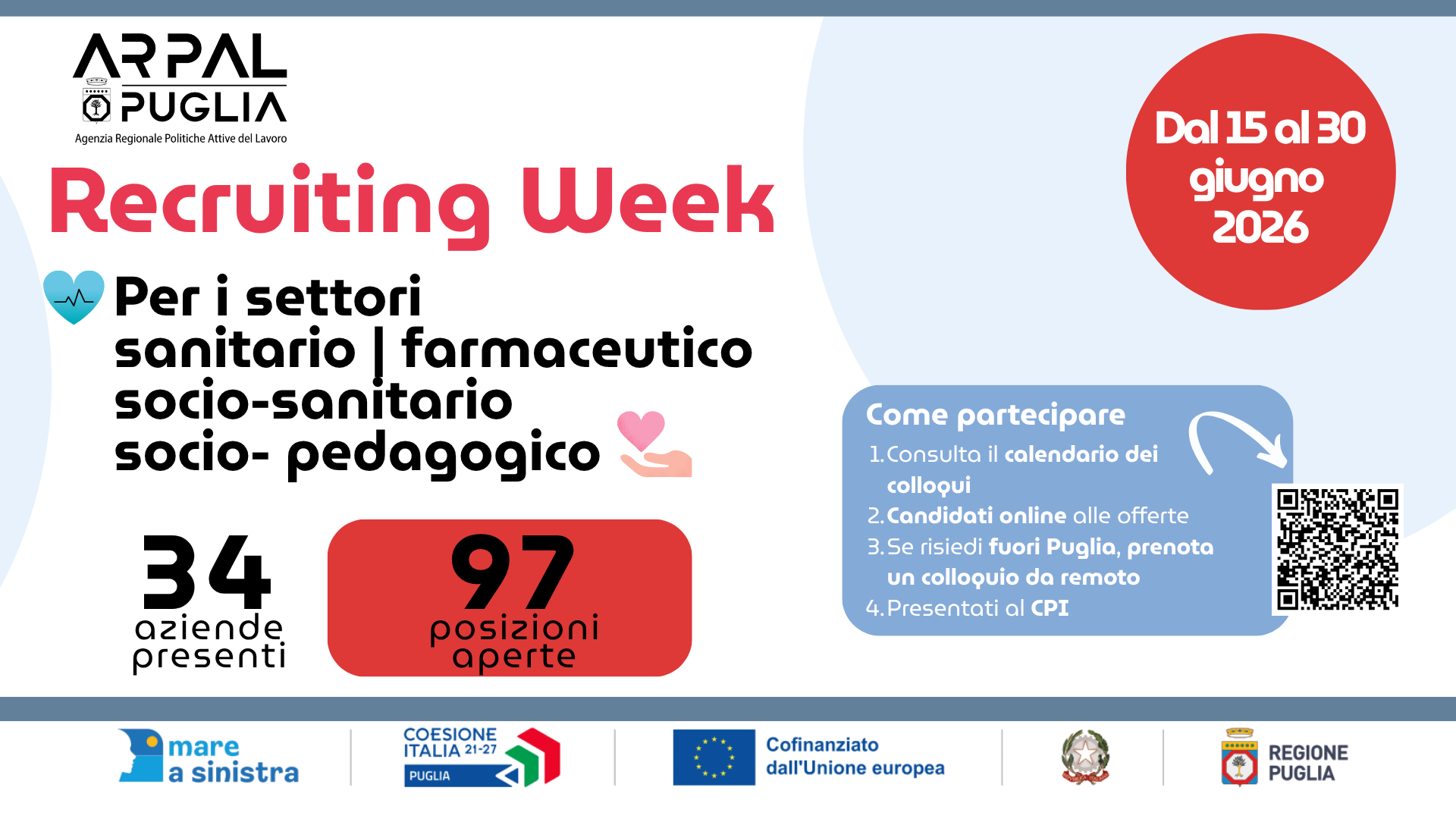 REPORT SPECIALE: seconda edizione della Recruiting week per i settori sanitario, socio-sanitario, chimico-farmaceutico, sociale e socio-pedagogico