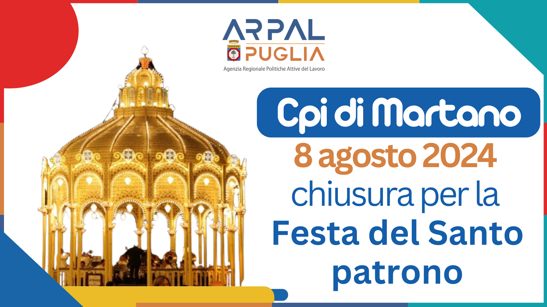 CPI di Martano chiuso l&#39;8 agosto