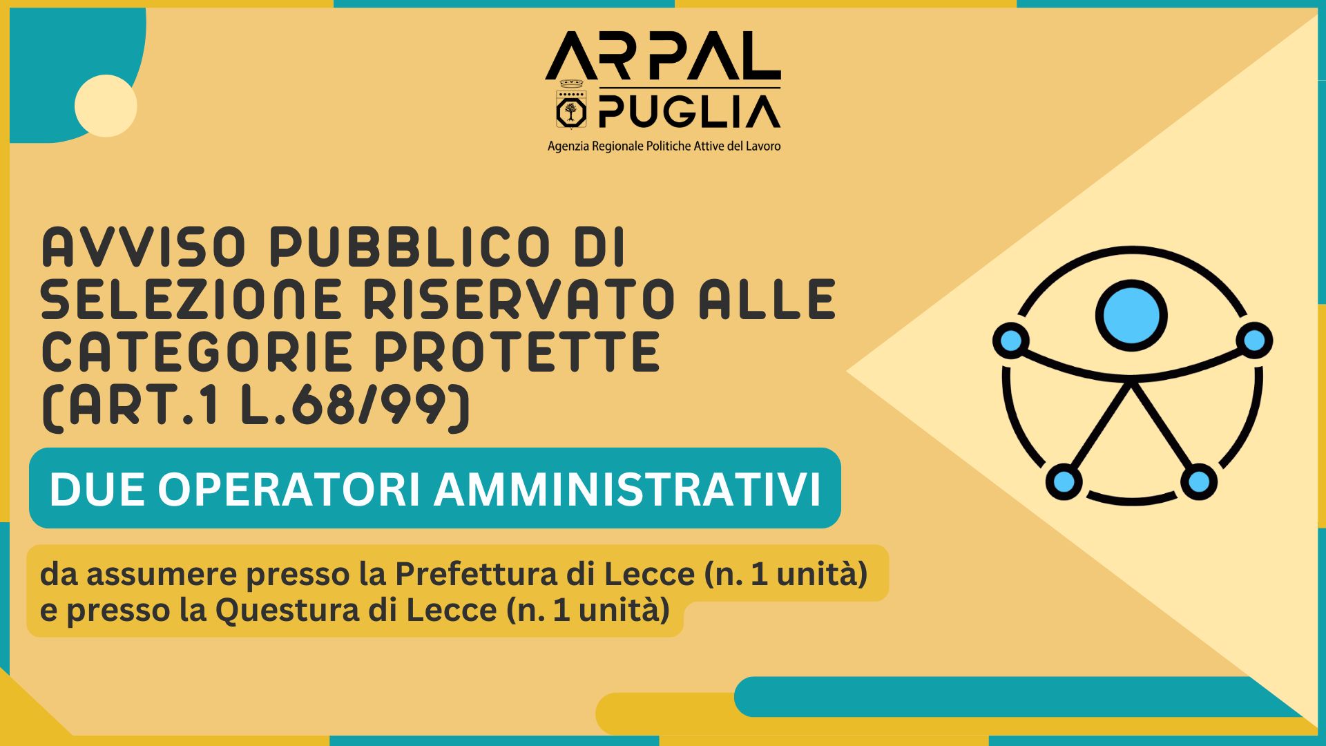 Ministero dell'Interno: avviata selezione per Operatori Amministrativi a tempo indeterminato e pieno riservata a persone con disabilità