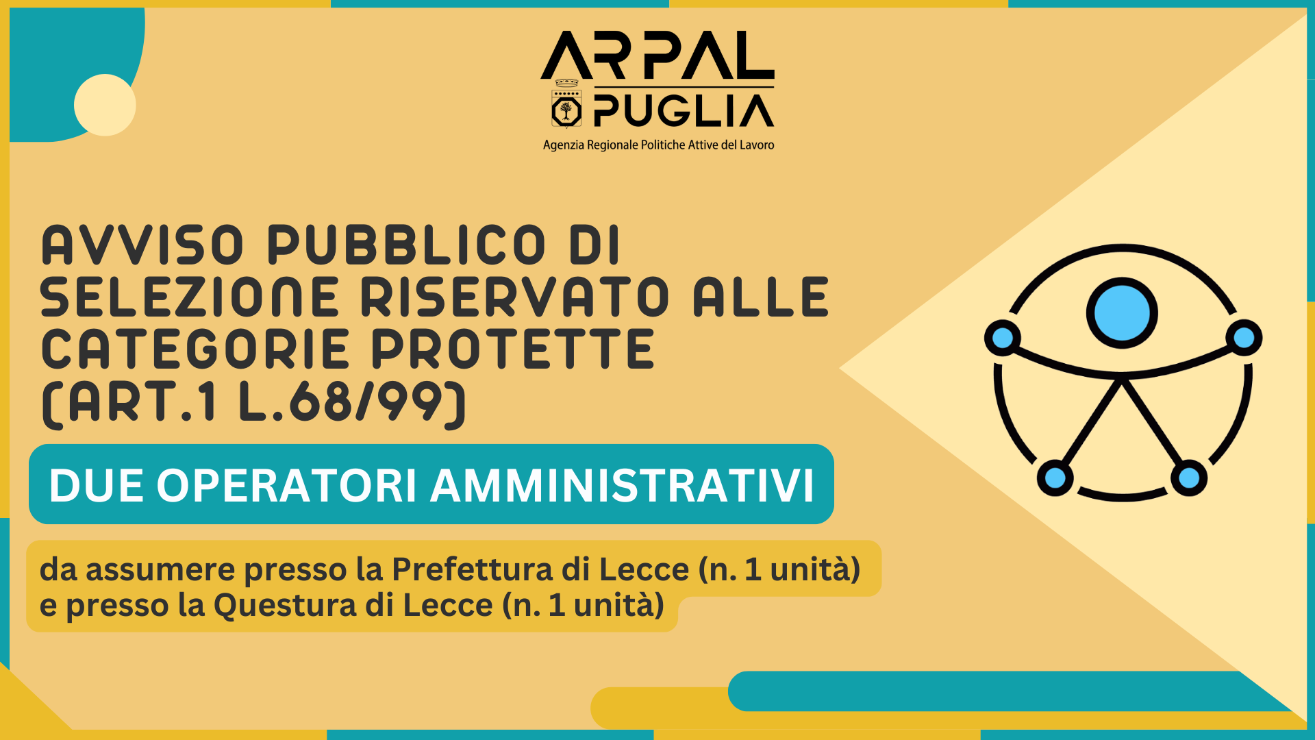 Ministero dell&#39;Interno: avviata selezione per Operatori Amministrativi a tempo indeterminato e pieno riservata a persone con disabilità