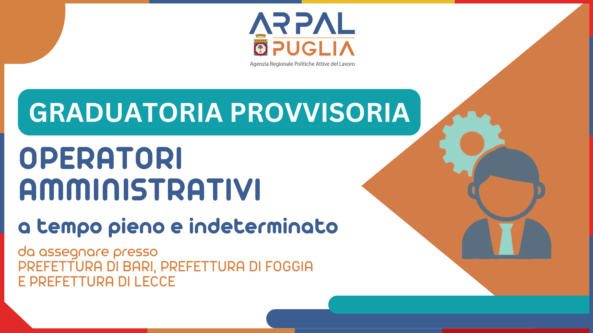 APPROVAZIONE GRADUATORIA PROVVISORIA PER L’AVVIAMENTO A SELEZIONE EX ART.16 L. N. 56/87 FINALIZZATO ALL’ASSUNZIONE DI COMPLESSIVE 6 UNITÀ LAVORATIVE A LIVELLO REGIONALE