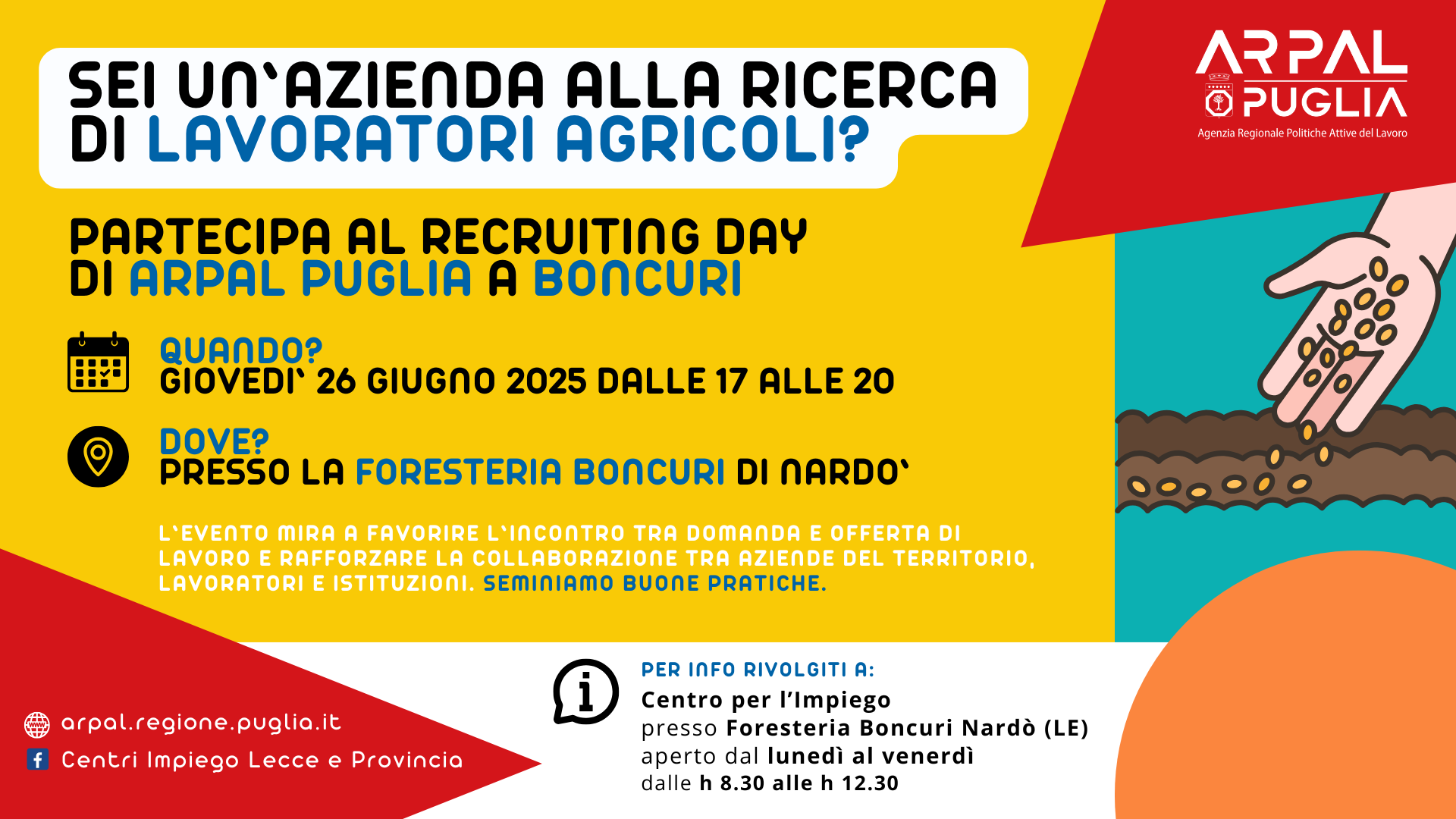 NARDÒ, 26.6.2025 h 17: PRESENTAZIONE DEI SERVIZI ANTICAPORALATO E RECRUITING DAY A BONCURI
