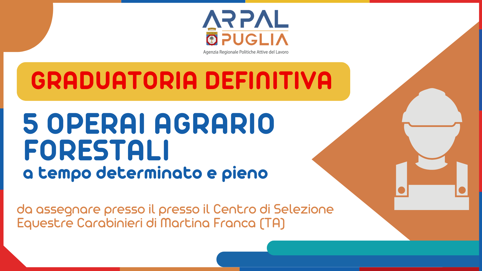 Avviso pubblico di avviamento a selezione di 5 Unità operative con profilo Operatore tecnico necroforo presso l'ASL TA