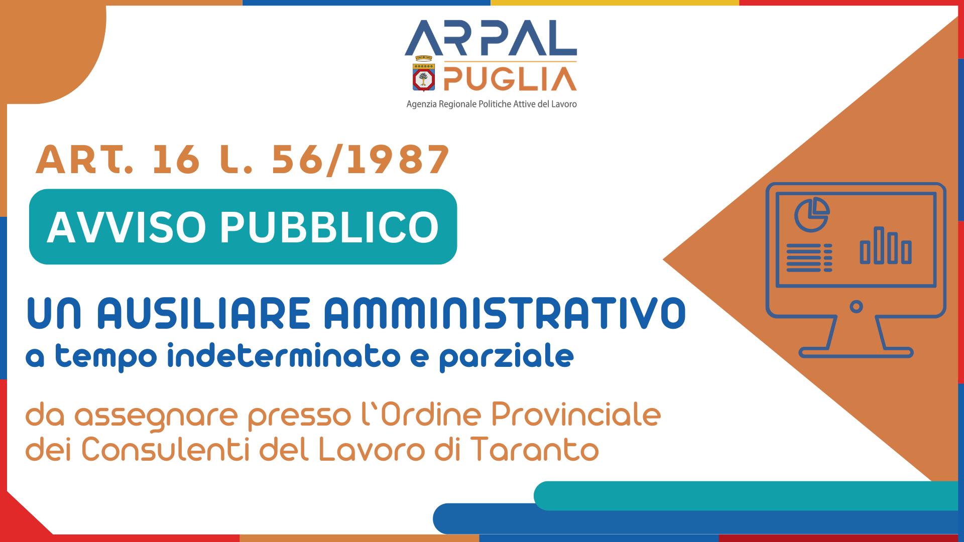 Avviso pubblico di avviamento a selezione di 1 Unità lavorativa con profilo professionale di Ausiliario amministrativo