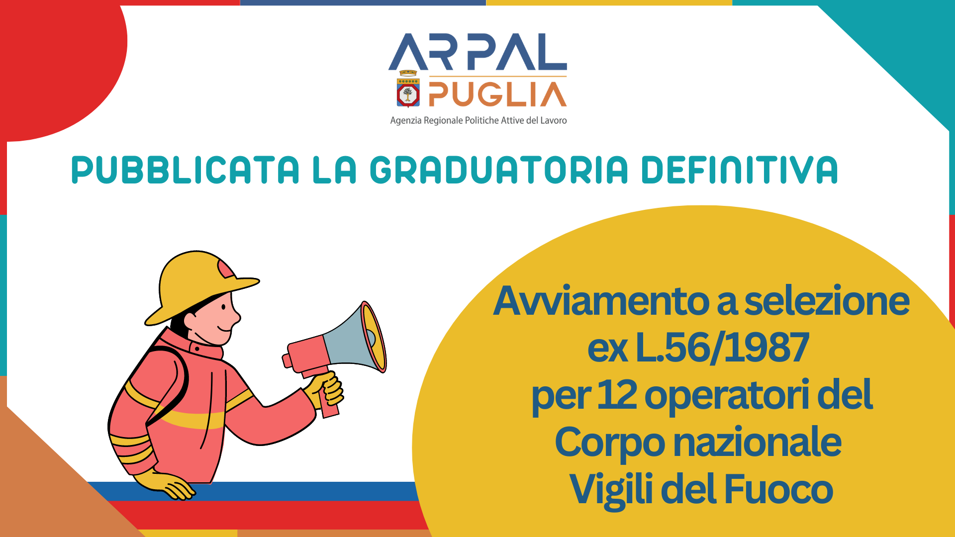 Vigili del fuoco, pubblicata la graduatoria definitiva dell'avviamento a selezione